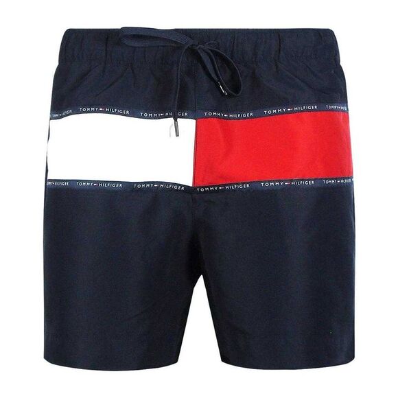 Tommy Hilfiger Mens Flag Swim Shorts / Black